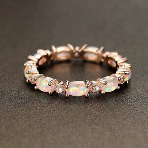 Elegant Opal and Diamond Women's Ring